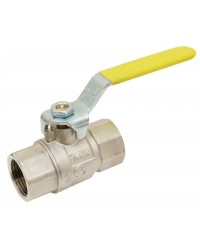 Brass ball valve - F / F - Gas series - Yellow steel handle