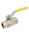 Brass ball valve - F / F - Gas series - Yellow steel handle