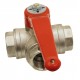 3 female ways brass ball valve - Horizontal - T ways