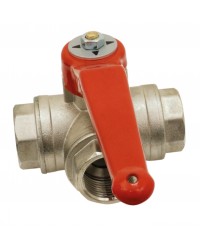 3 female ways brass ball valve - Horizontal - T ways