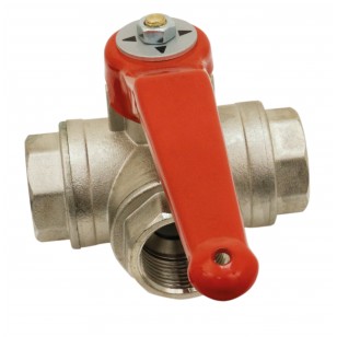 3 female ways brass ball valve - Horizontal - T ways