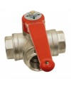 3 female ways brass ball valve - Horizontal - T ways