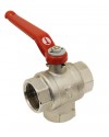 3 female ways brass ball valve - Vertical - T ways