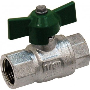 Brass ball valve - F / F - "Green series" - Butterfly handle