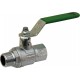 Brass ball valve - M / F - "Green series" - Flat steel handle