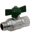 Brass ball valve - M / F - "Green series" - Butterfly handle