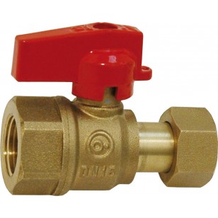 Ball valve for manifold - Female / Swivel nut - Red handle