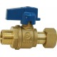 Ball valve for manifold - Male / Swivel nut - Blue handle