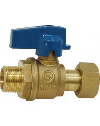 Ball valve for manifold - Male / Swivel nut - Blue handle