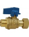 Ball valve for manifold - Male / Swivel nut - Blue handle