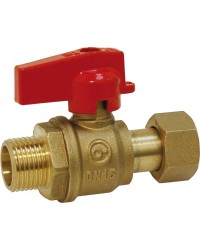 Ball valve for manifold - Male / Swivel nut - Red handle