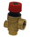 Non adjustable brass safety relief valve- Male / Female - With pressure gauge connection